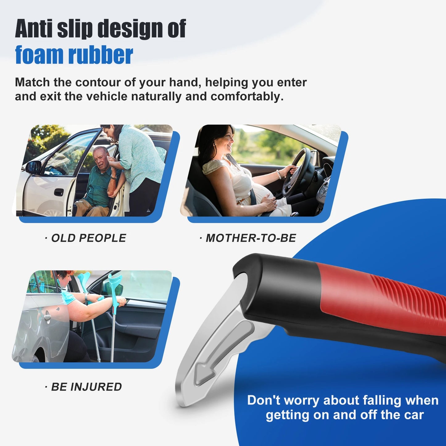 2/4Pcs Car Door Handle for Elderly 2 in 1 Multifunctional Vehicle Support Handles Window Breaker Portable Auto Car Handle Assist